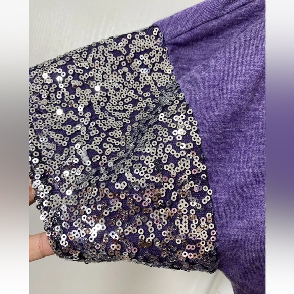 STAR WARS Collectible Stretch Poly Rayon SILVER Sequin T-Shirt Sz L - Picture 4 of 5